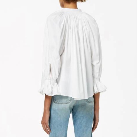 VICTORIA, VICTORIA BECKHAM
White Embroidered Organic Cotton Prairie Top - Picture 2 of 4